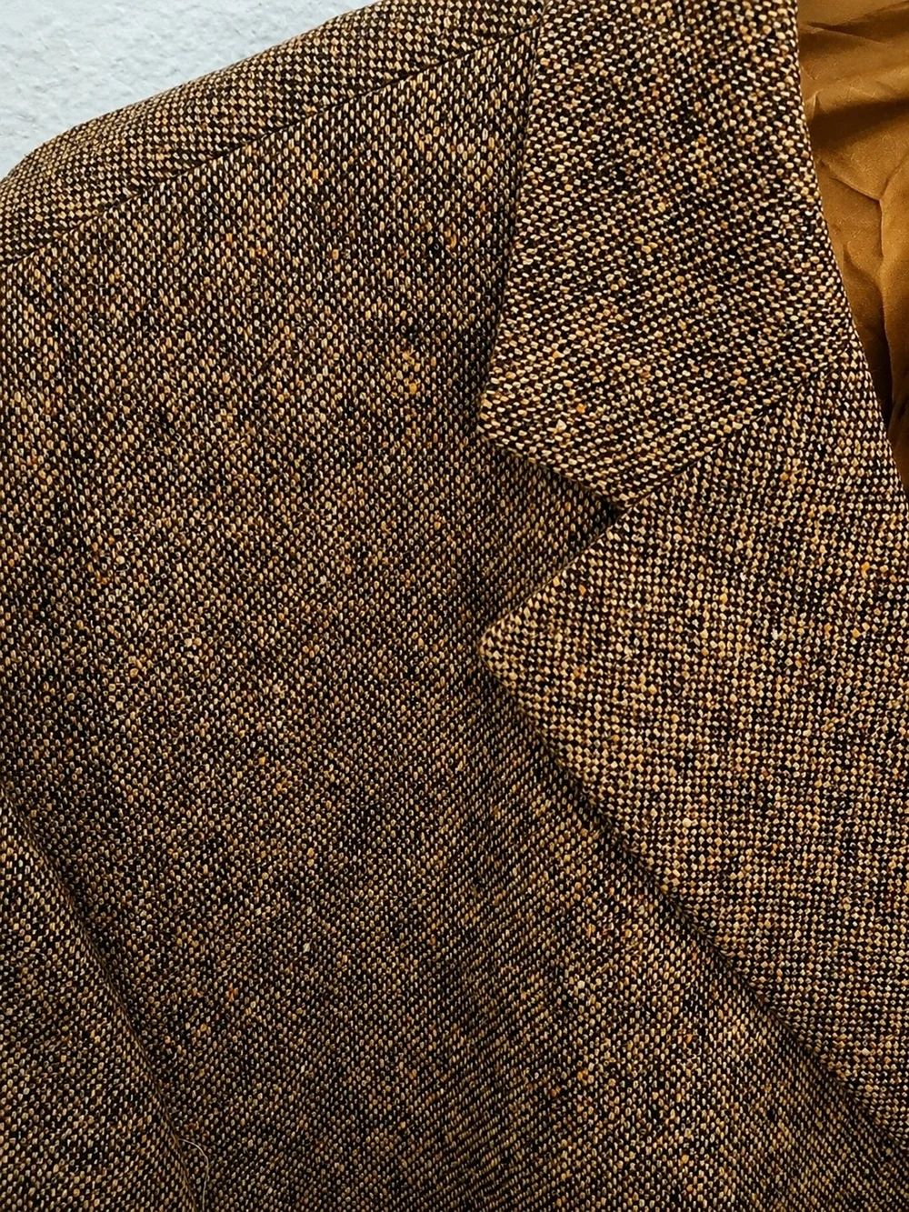 Carl Gross 40L Blazer Moessmer Italian Lambswool Brown Herringbone Tweed Jacket